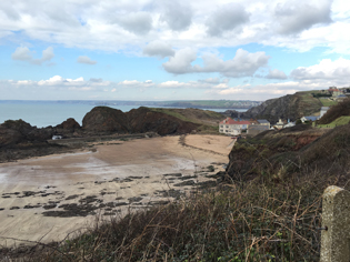 Hope Cove beach with a glimpse of Burgh Island South Devon